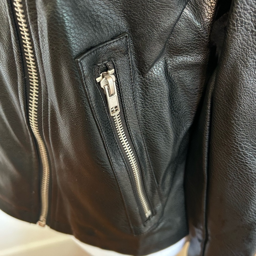 ASOS Faux Leather Moto Jacket with Asymmetrical Zipper - Picture 10 of 15